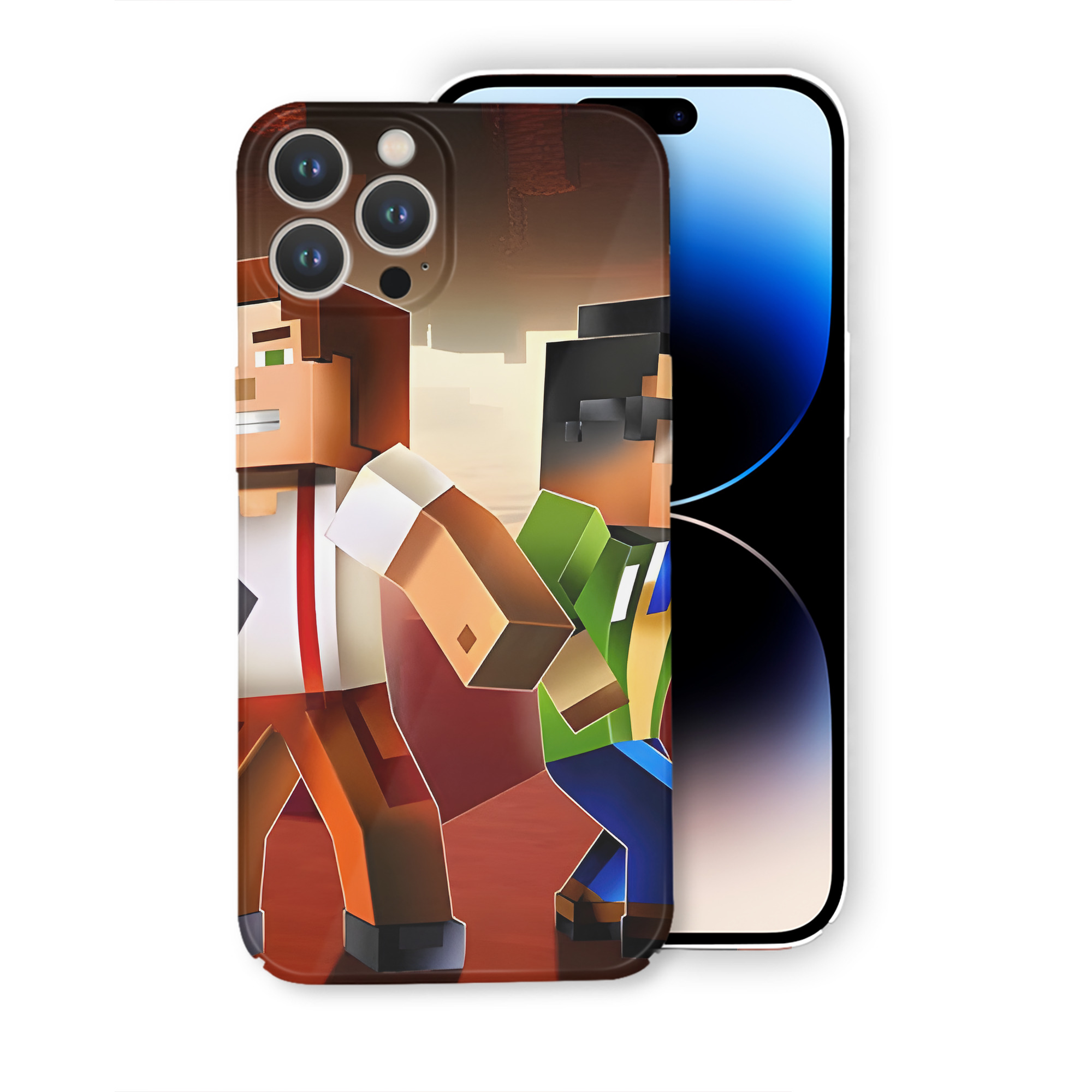 （画像用） マインクラフト ブロックの世界 Minecraft MC Block world 【iPhone 14シリーズ対応】ハードケース
